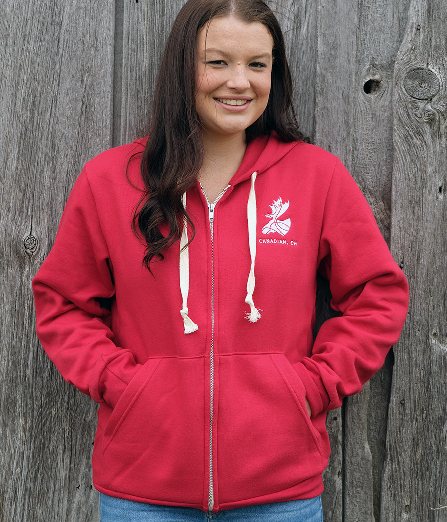 Proud Canadian, Eh / Canadien, Hein - Hooded full zip sweatshirt (unisex)