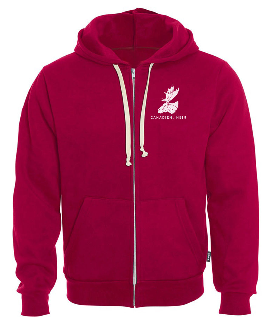 Proud Canadian, Eh / Canadien, Hein - Hooded full zip sweatshirt (unisex)