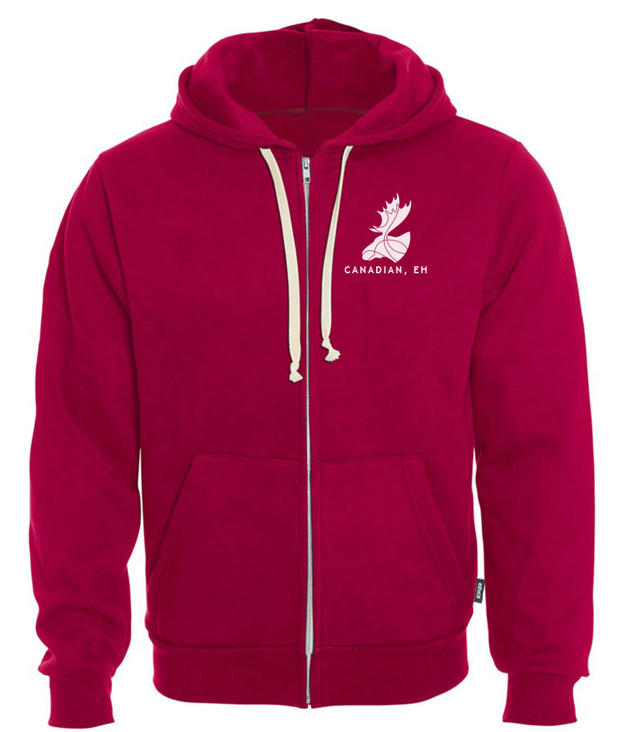 Proud Canadian, Eh / Canadien, Hein - Hooded full zip sweatshirt (unisex)